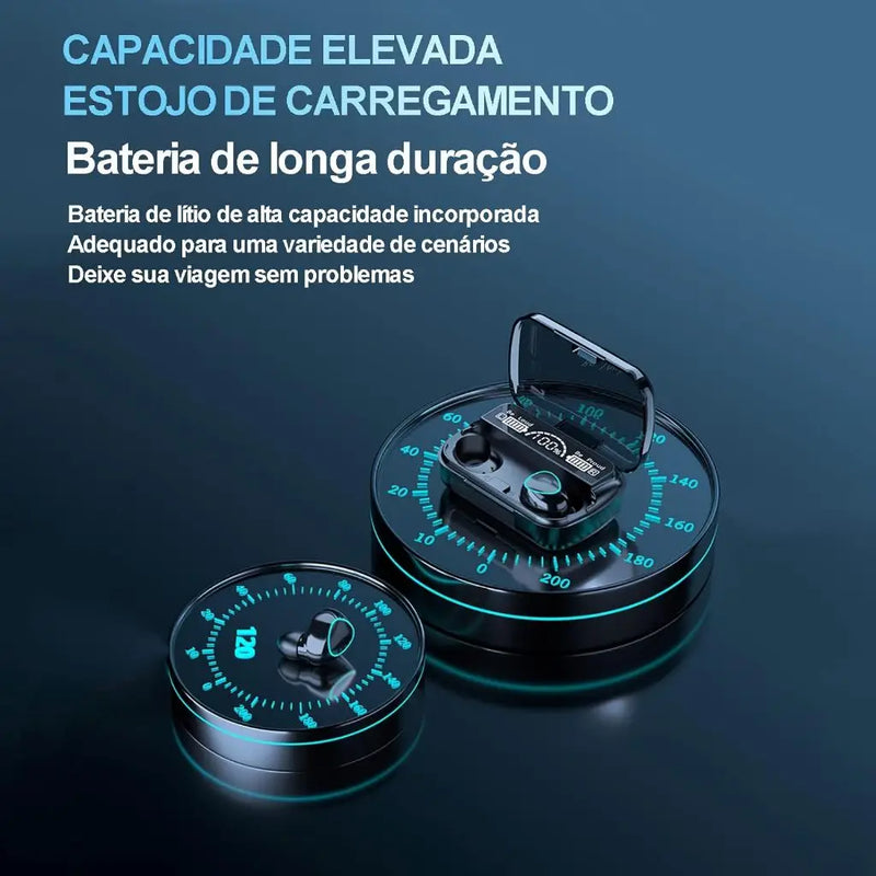 Fone De Ouvido bluetooth 5.1 M10 Sem Fio tws Estéreo Com Carregador aprova d`água | FRETE GRATIS PARA TODO BRASIL